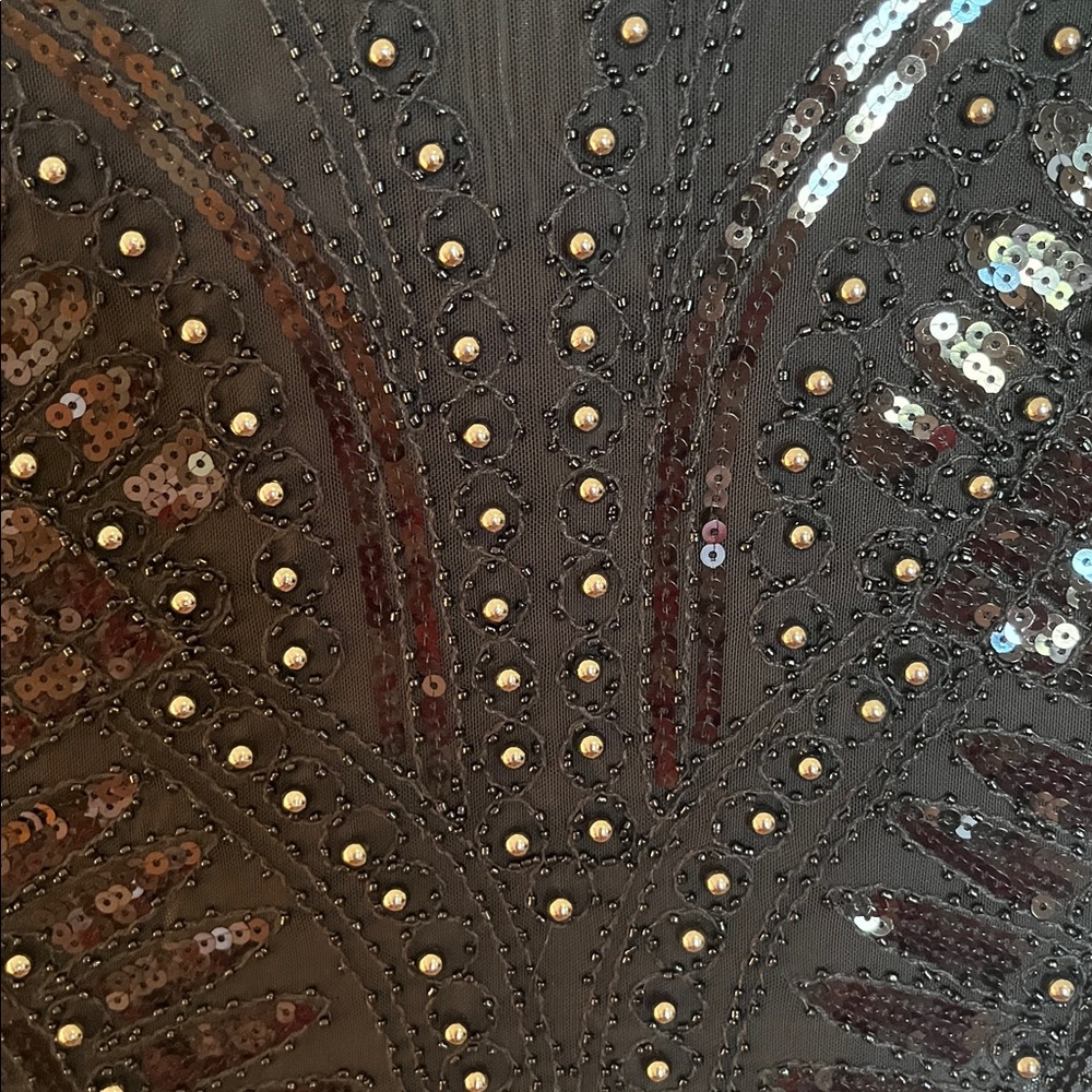 Frank Lyman Sheer Sequin Beaded Top - Picture 4 of 8